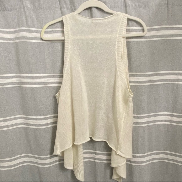 J. JILL / Linen Blend Knit Sleeveless Waterfall Cardigan Size M - Picture 2 of 9